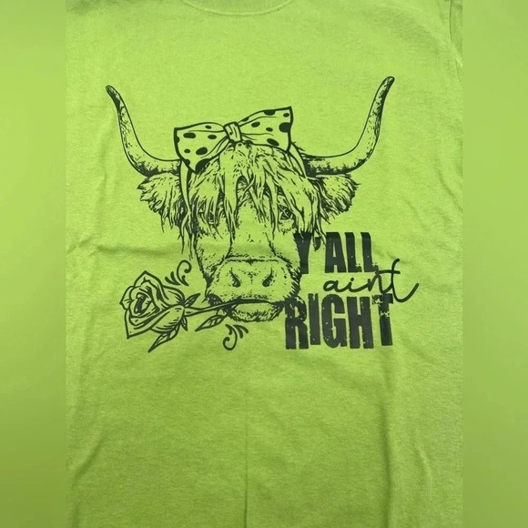 Y’ALL ain’t RIGHT T-Shirt Kiwi Green Various Sizes NEW!! - Picture 4 of 5